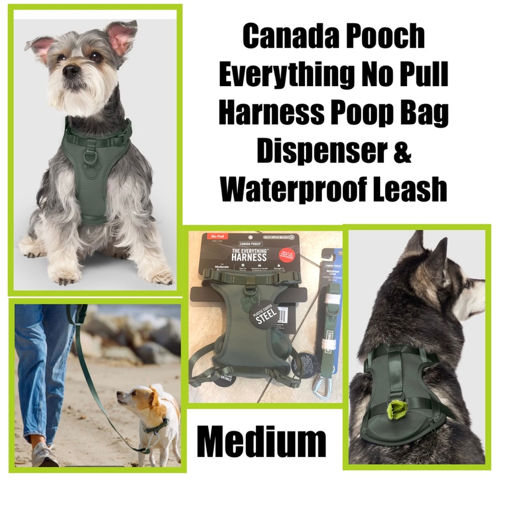 Canada Pooch Everything No Pull Harness Poop Bag Dispenser & Waterproof Leash